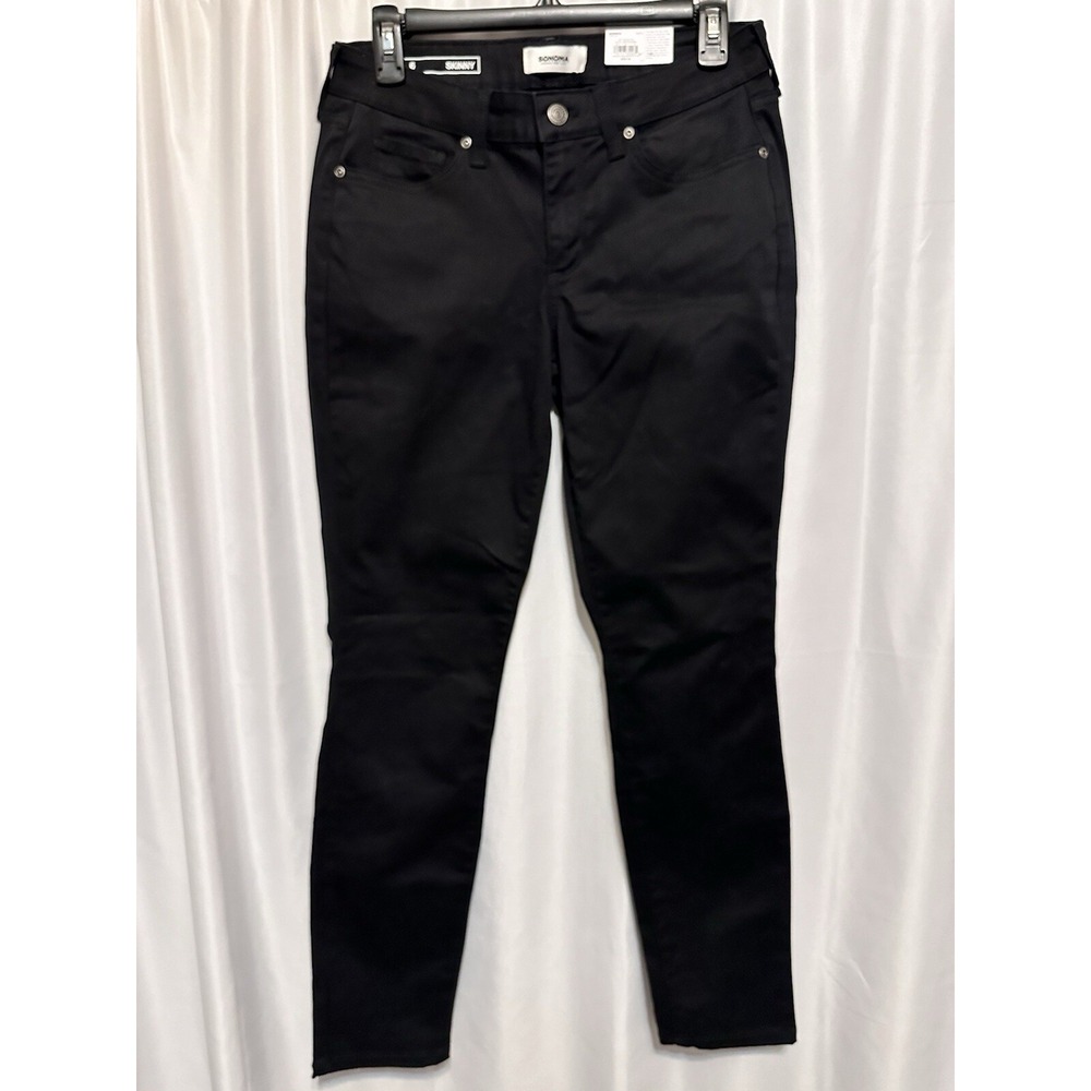 New Sonoma Pants Women's Size 6 Skinny Black Midrise Slim through Hip Thigh